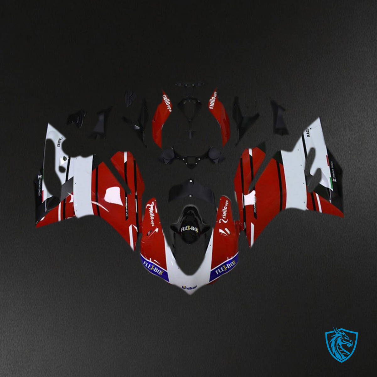 Ducati 959 1299 (2015-2017) Red & White Motorcycle - Custom ABS Fairing Kit
