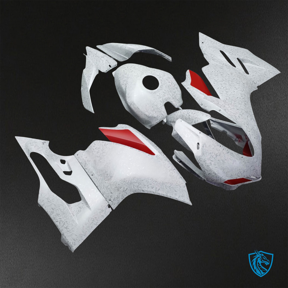 Ducati 959 (2016-2019) Matte White Carbon Fiber ABS Bodywork - Fairings Kit