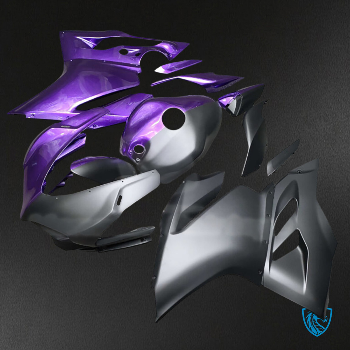 Ducati 959 (2016-2019) Gloss Purple & Matte Black - Replacement Motorcycle Fairings Kit