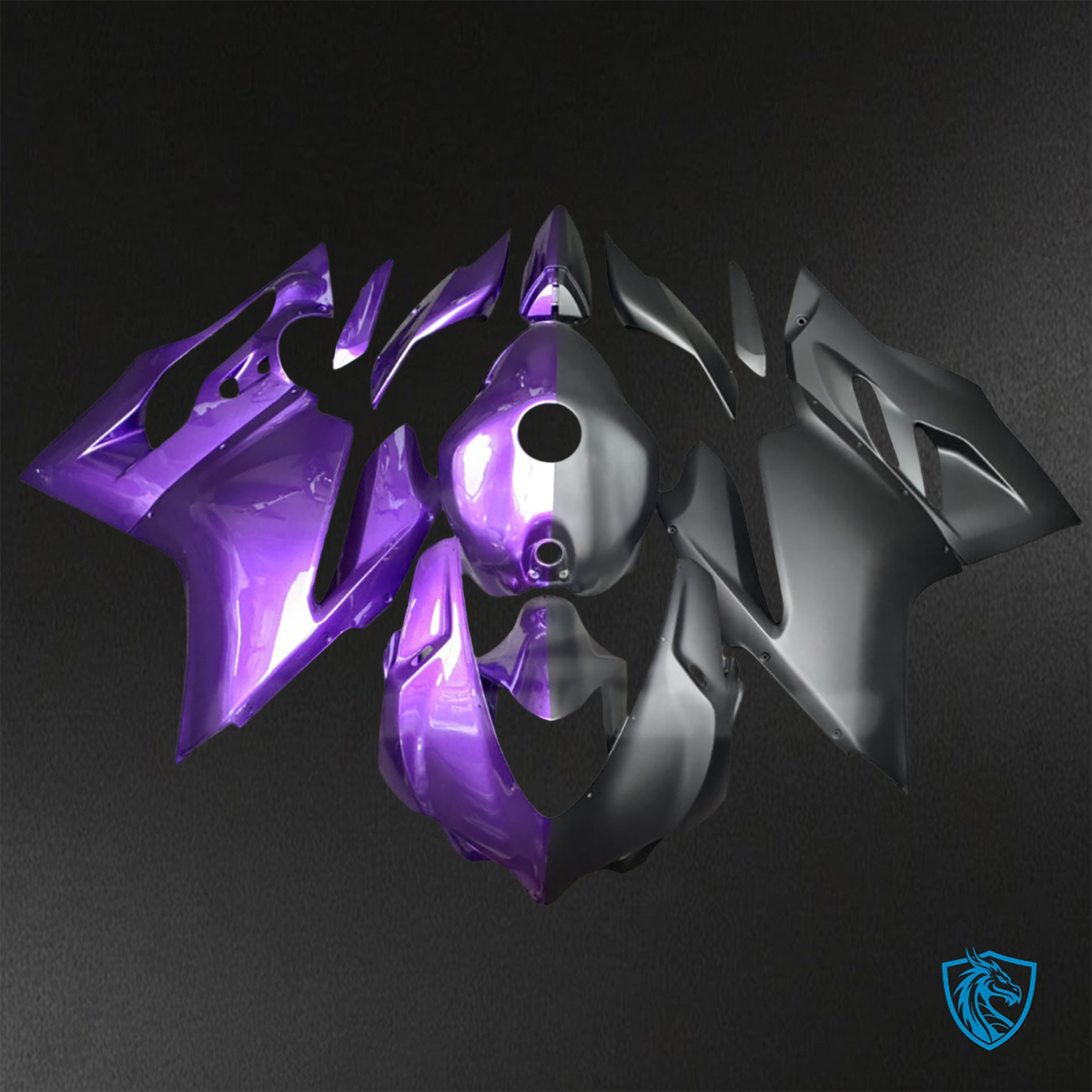 Ducati 959 (2016-2019) Gloss Purple & Matte Black - Replacement Motorcycle Fairings Kit