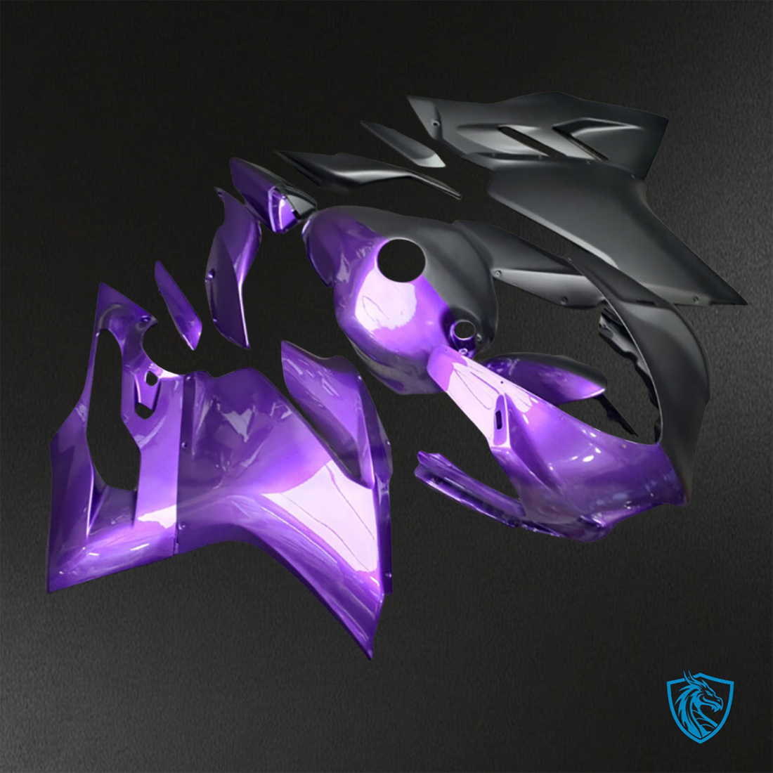 Ducati 959 (2016-2019) Gloss Purple & Matte Black - Replacement Motorcycle Fairings Kit