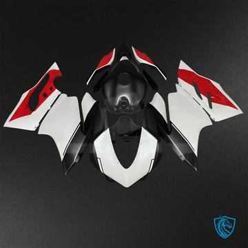 Ducati 959 (2016-2019) Matte Black, Gloss White & Red Fairings Kit - Aftermarket ABS Bodywork