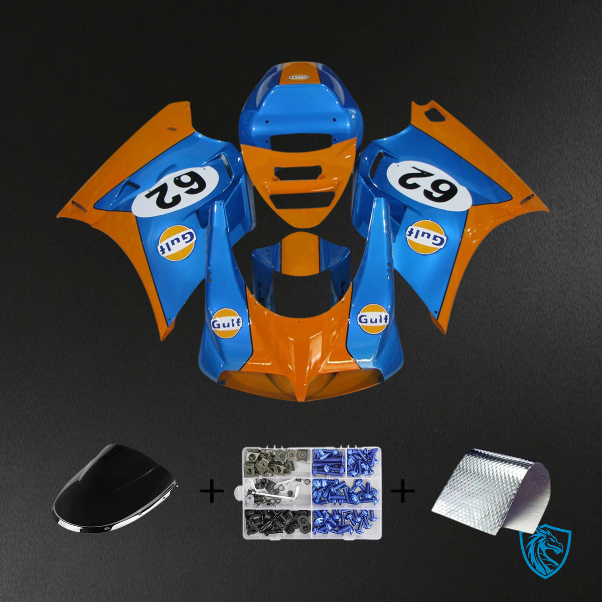 Ducati 996 748 (1996-2002) - Fairing Kit - Blue and Orange - ABS Bodywork