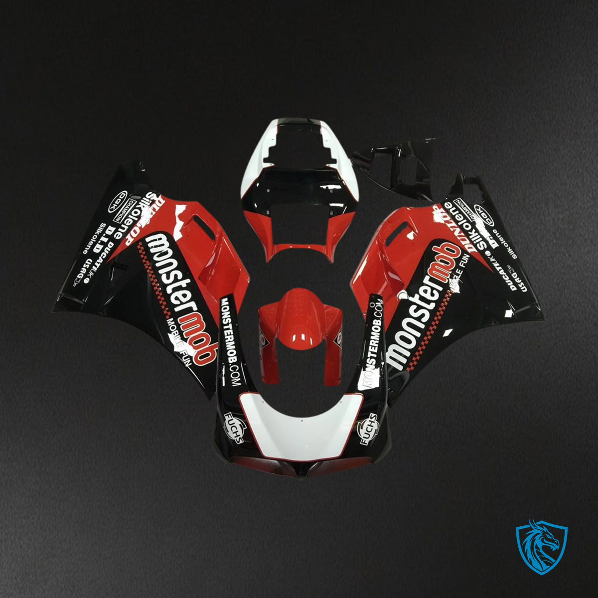Ducati 996 748 (1996-2002) - Fairing Kit - Red and Black Style 5 - ABS Bodywork