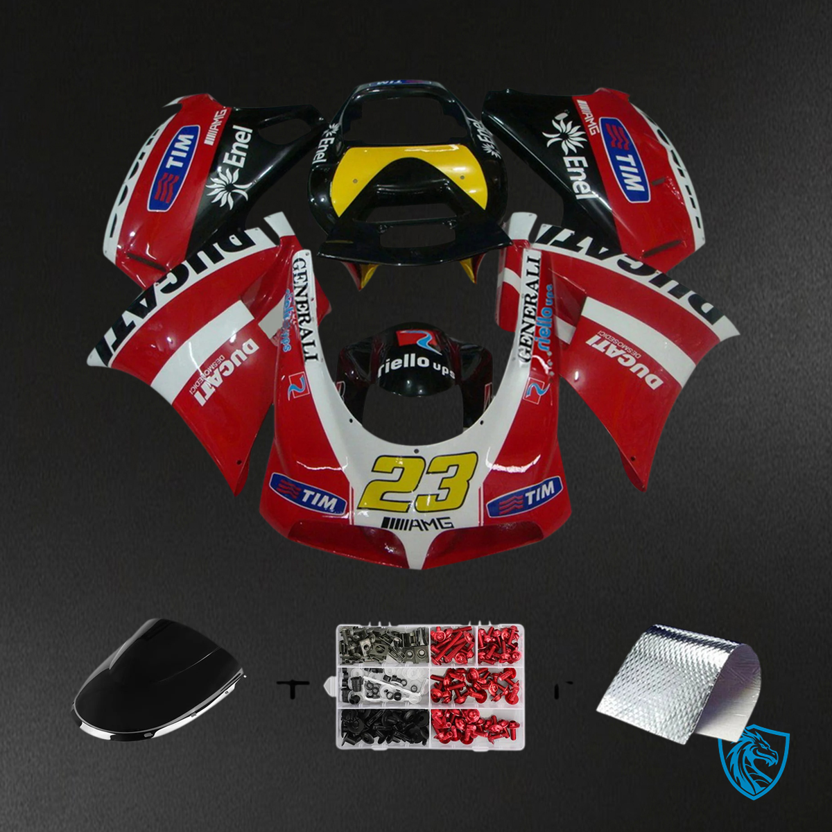 Ducati 996 748 (1996-2002) - Fairing Kit - Red and Black Style 6 - ABS Bodywork