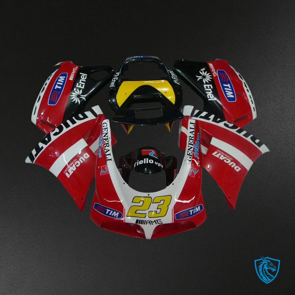 Ducati 996 748 (1996-2002) - Fairing Kit - Red and Black Style 6 - ABS Bodywork