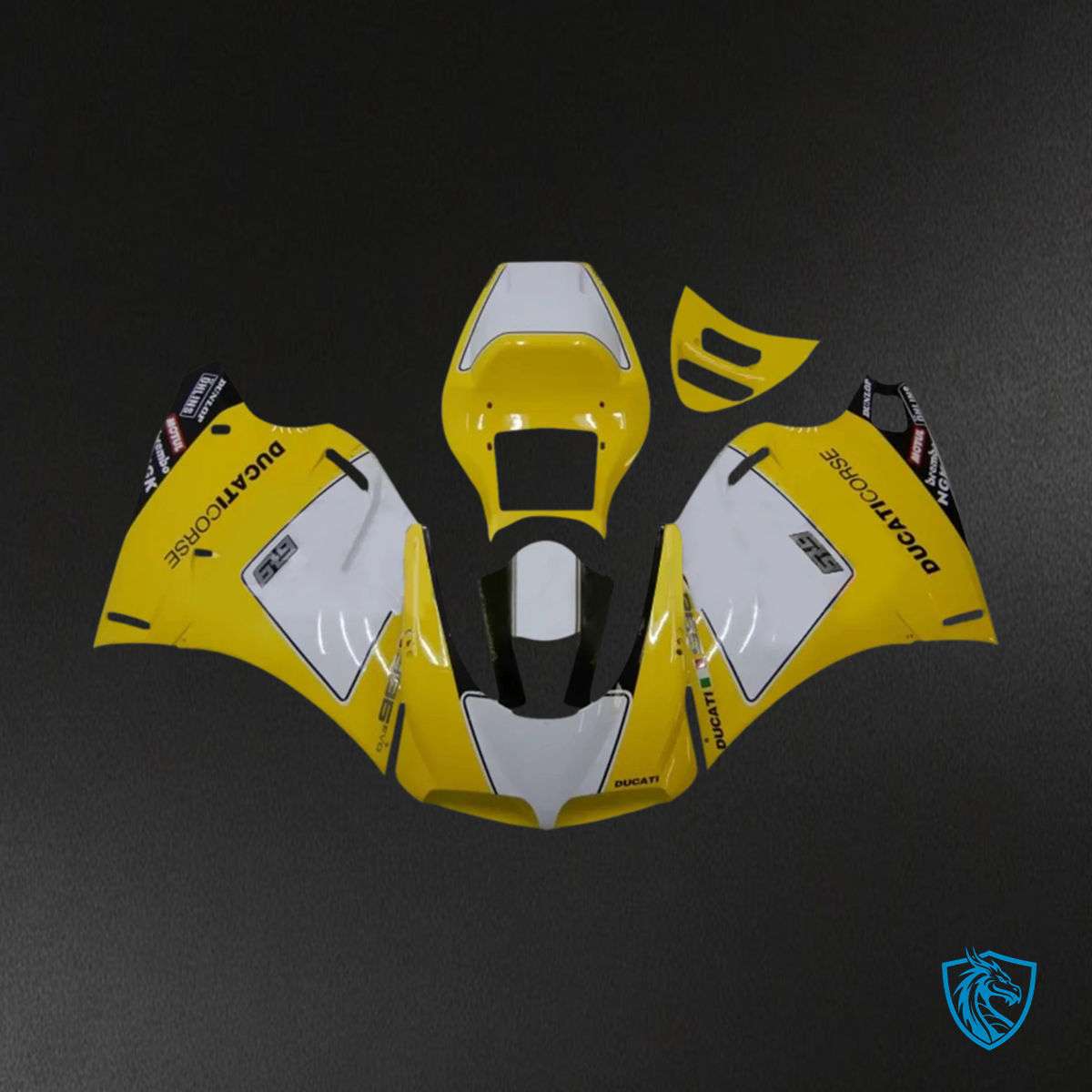 Ducati 996 748 (1996–2002) - Fairing Kit - Yellow and White - ABS Bodywork