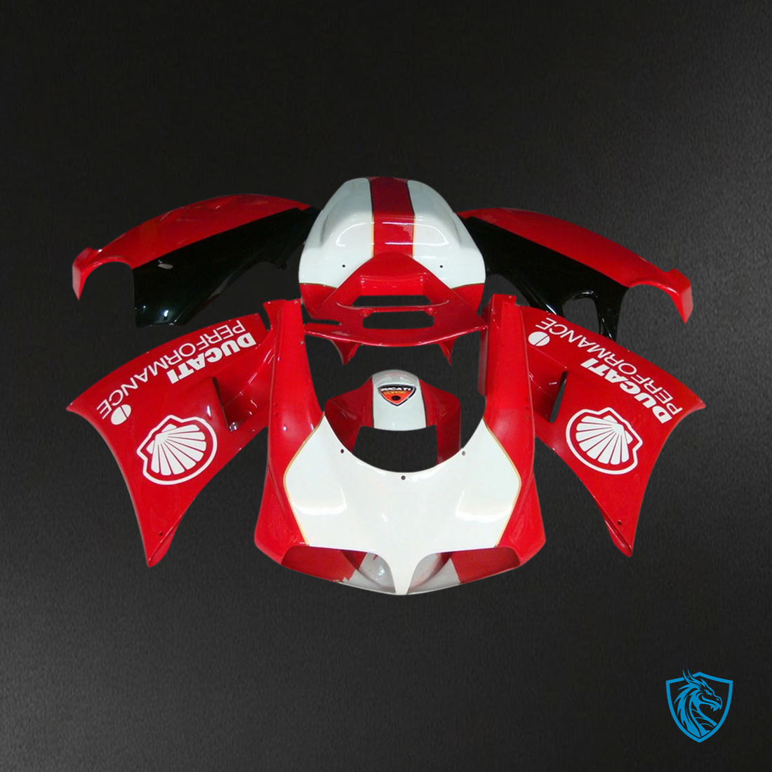 Ducati 996 748 (1996–2002) - Fairing Kit - Red & Black Style 2 - ABS Bodywork