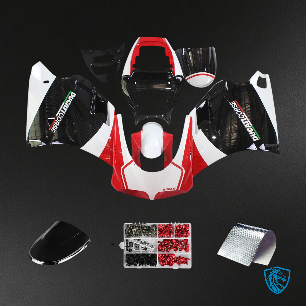 Ducati 996 748 (1996–2002) - Fairing Kit - Red & Black Style 3 - ABS Bodywork