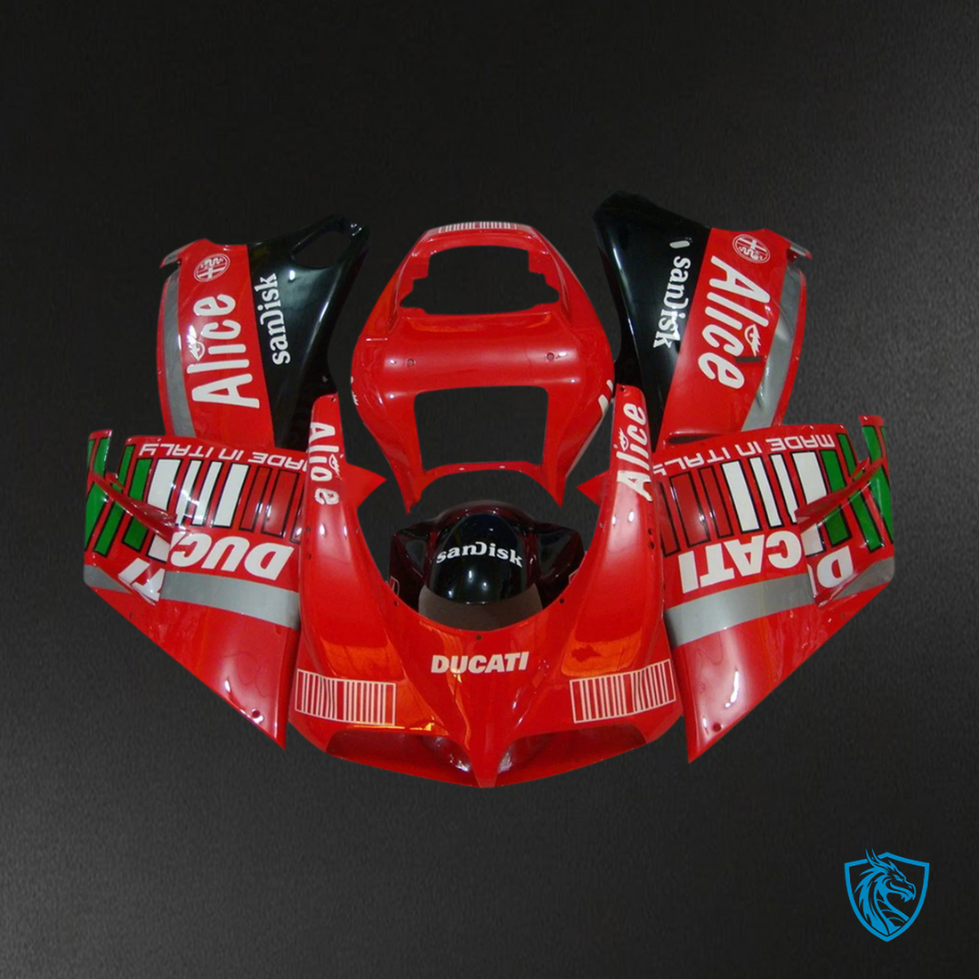 Ducati 996 748 (1996–2002) - Fairing Kit - Red & Black Style 4 - ABS Bodywork