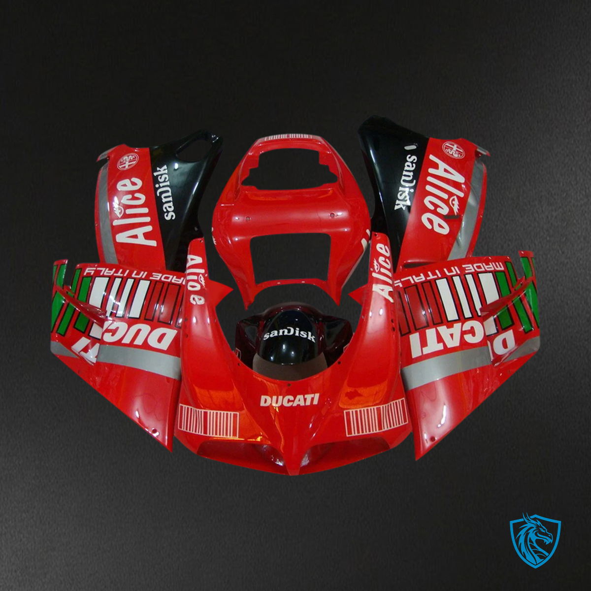 Ducati 996 748 (1996–2002) - Fairing Kit - Red & Black Style 4 - ABS Bodywork