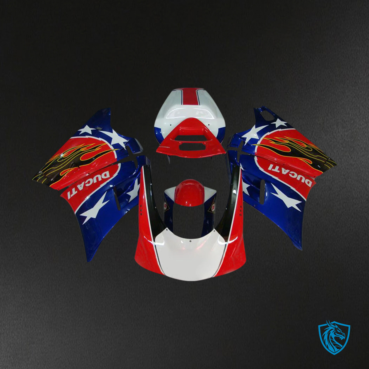 Ducati 996 748 (1996–2002) - Fairing Kit - Red & Blue Style 2 - ABS Bodywork