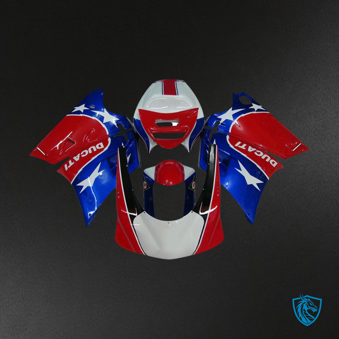 Ducati 996 748 (1996–2002) - Fairing Kit - Red & Blue Style 3 - ABS Bodywork