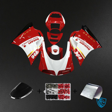 Ducati 996 748 (1996–2002) Fairing Set - Red and White Style 1 - ABS Bodywork