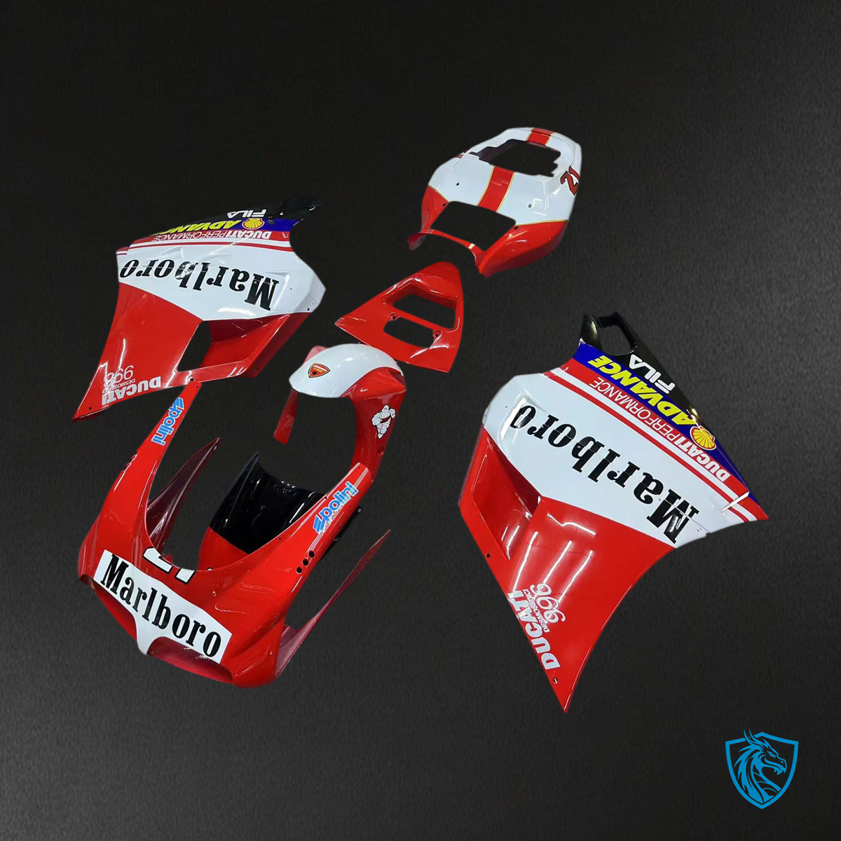 Ducati 996 748 (1996–2002) - Fairing Kit - Red and White Style 4 - ABS Bodywork
