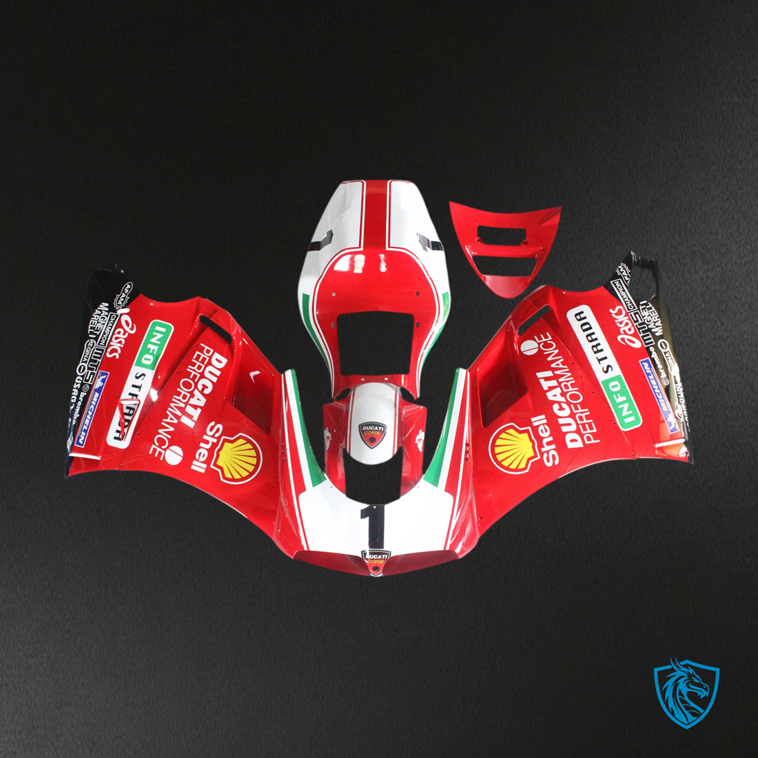 Ducati 996 748 (1996–2002) - Fairing Kit - Red & White Style 4 - ABS Bodywork