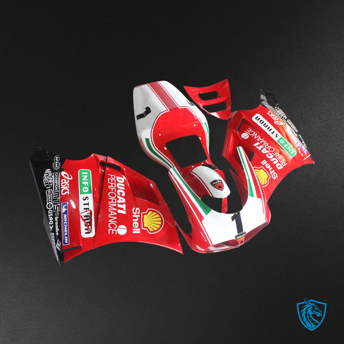 Ducati 996 748 (1996–2002) - Fairing Kit - Red & White Style 4 - ABS Bodywork