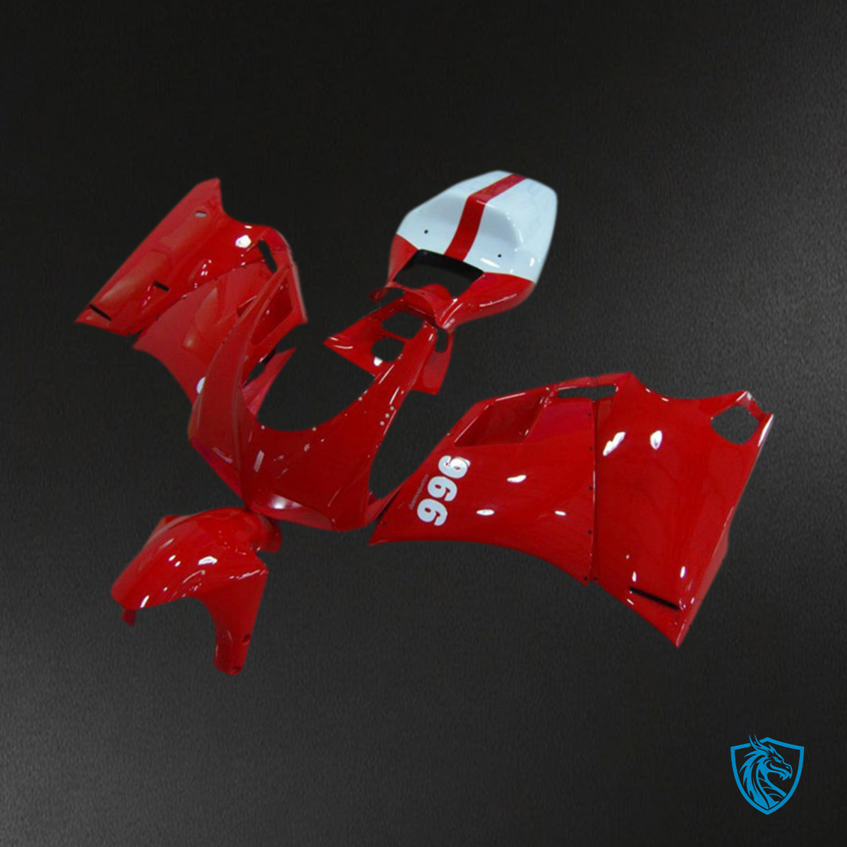 Ducati 996 748 916 998 (1993-2005) Red & White Design Motorcycle Fairings Kit | ABS Bodywork