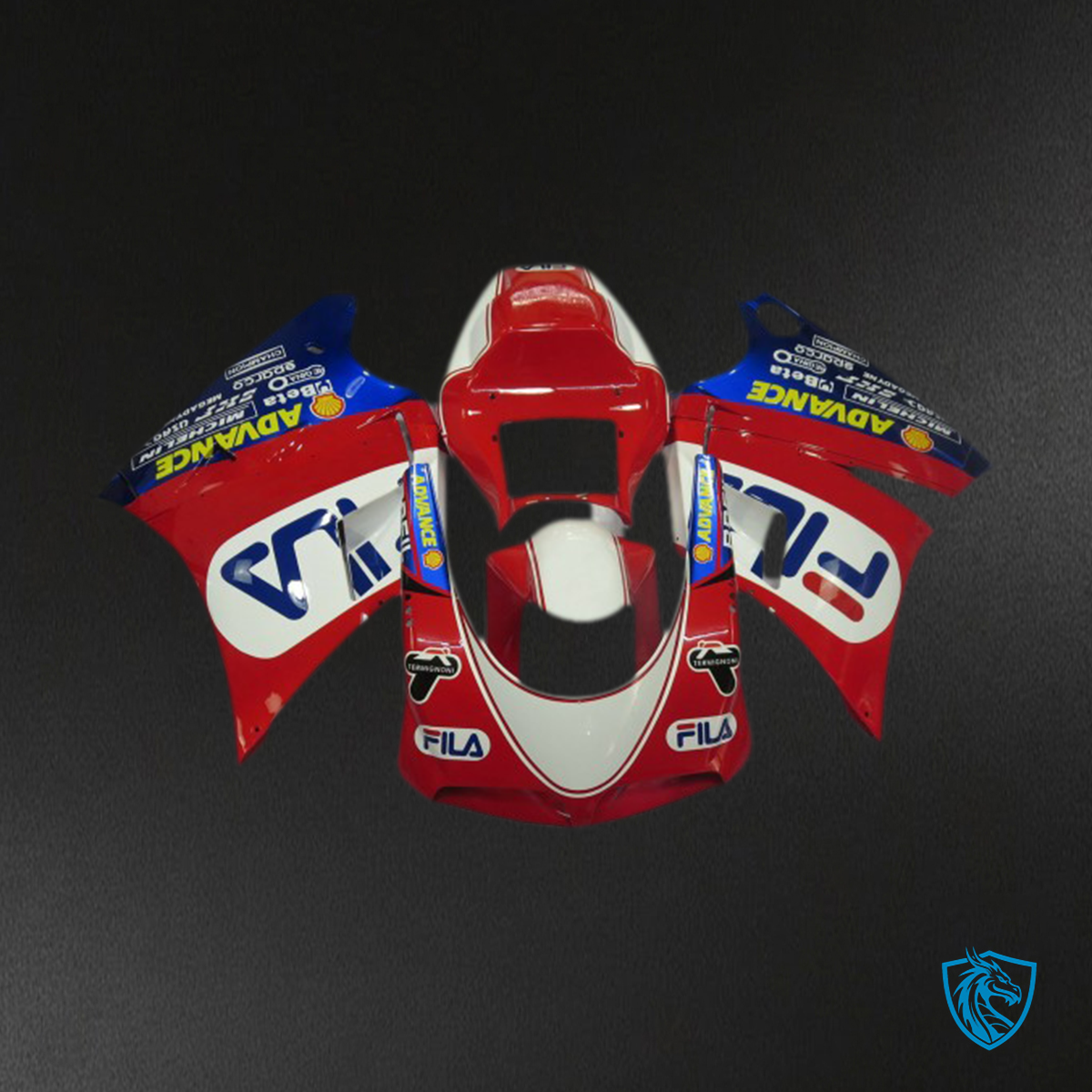 Ducati 996 748 916 998 (1993-2005) Red & White Fila Motorcycle - Custom ABS Fairing Kit