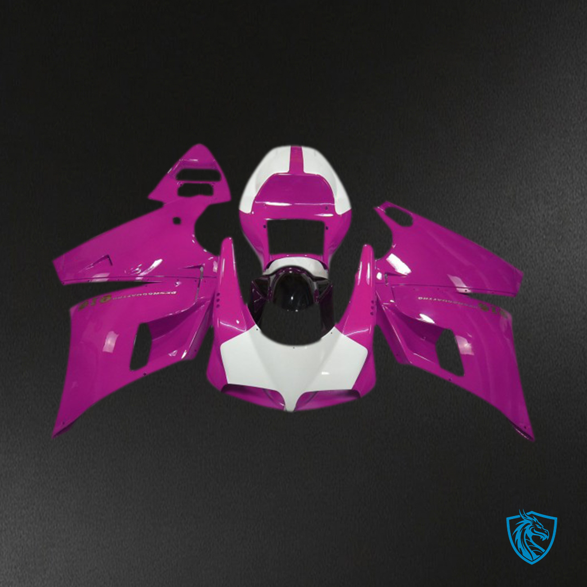 Ducati 996 748 916 998 (1993-2005) Gloss Pink & White Motorcycle Fairings Kit | ABS Bodywork