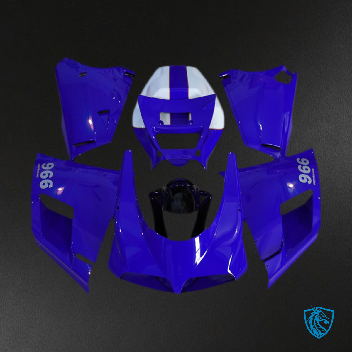 Ducati 996 748 916 998 (1993-2005) Glossy Blue Motorcycle Fairings Kit - Aftermarket ABS Bodywork