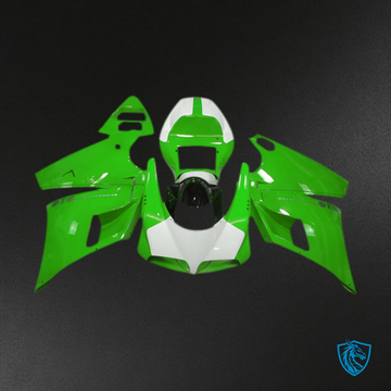 Ducati 996 748 916 998 (1993-2005) Glossy Green & White Motorcycle Fairings Kit | ABS Bodywork
