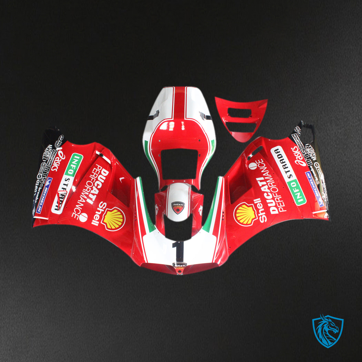 Ducati 996 748 (1996-2002) Fairing Set - Red and White - ABS Bodywork