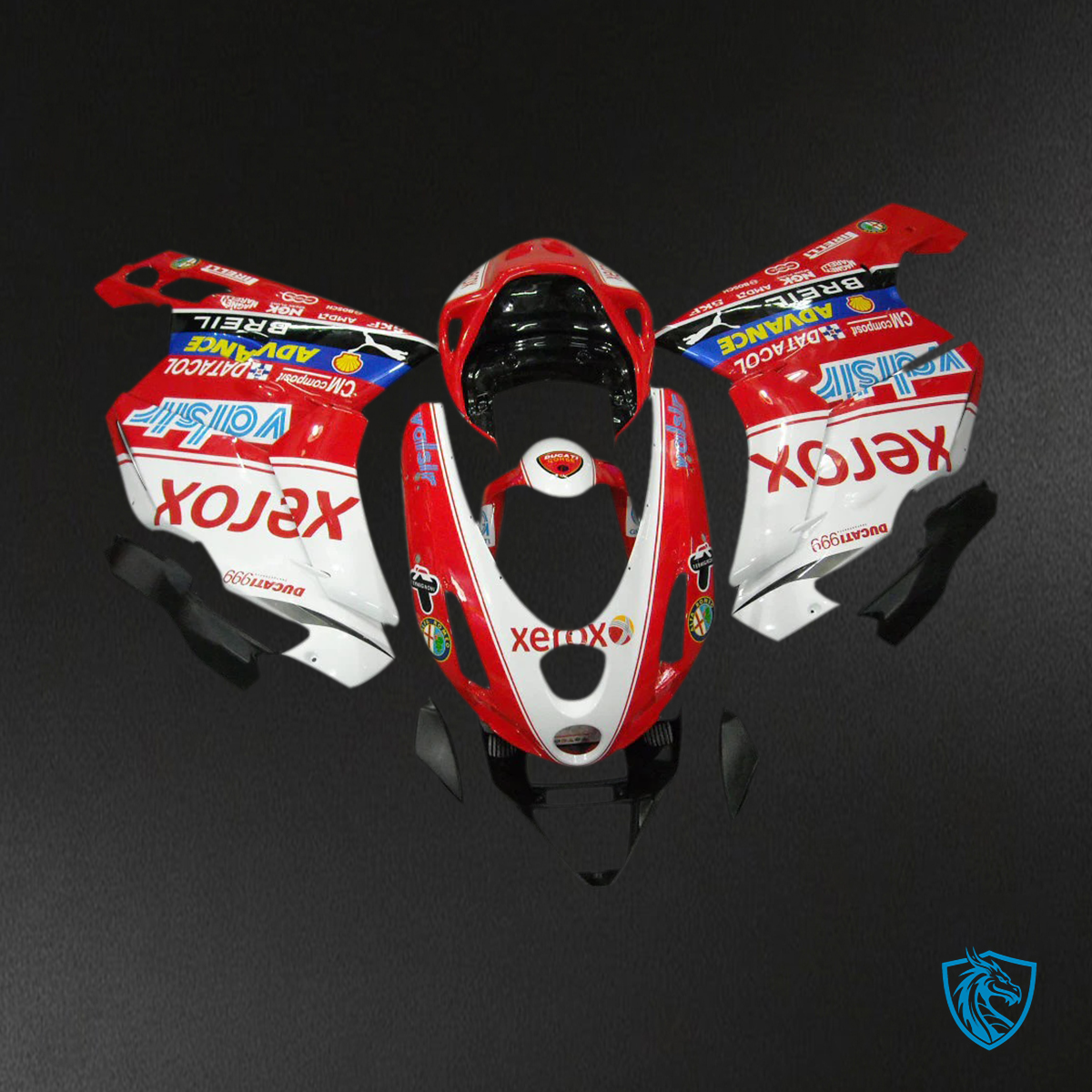 Ducati 999 749 (2003-2004) - Fairing Kit - White & Red - ABS Bodywork