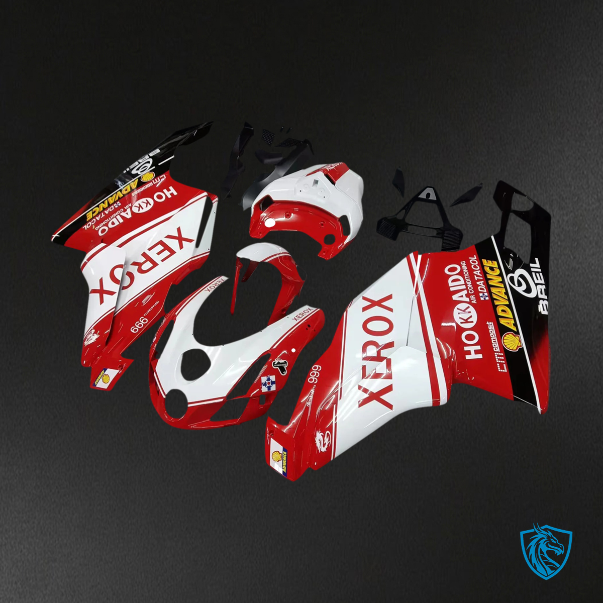 Ducati 999 749 (2003-2004) - Fairing Kit - Red & White with Logo - ABS Bodywork