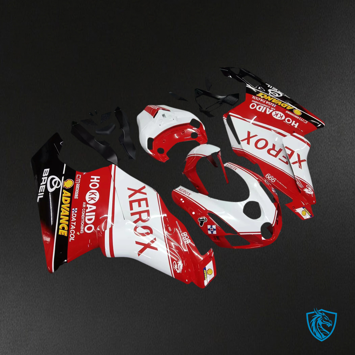 Ducati 999 749 (2003-2004) - Fairing Kit - Red & White with Logo - ABS Bodywork