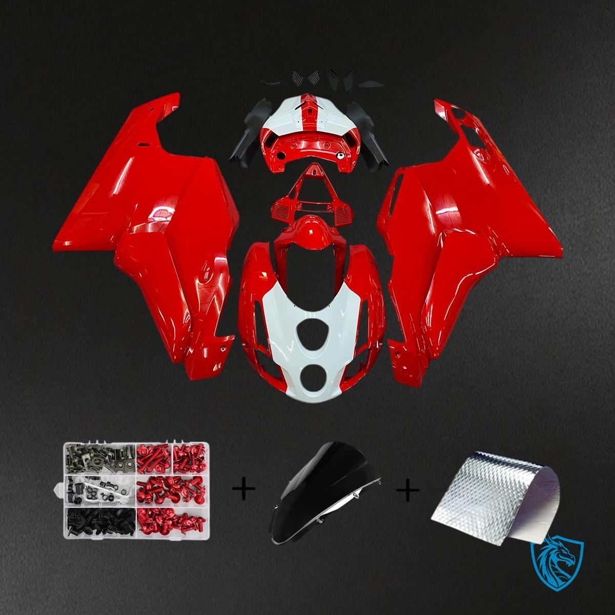 Ducati 999 749 (2003-2004) - Fairing Kit - Red & White Style 15 - ABS Bodywork