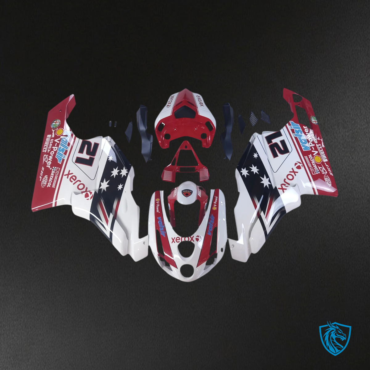 Ducati 999 749 (2003-2004) - Fairing Kit - Red & White Style 5 - ABS Bodywork