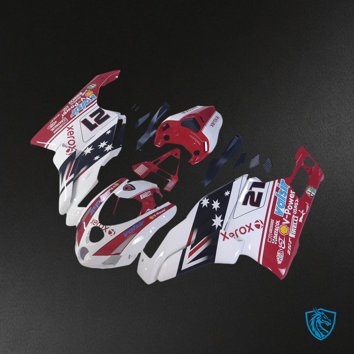 Ducati 999 749 (2003-2004) - Fairing Kit - Red & White Style 5 - ABS Bodywork