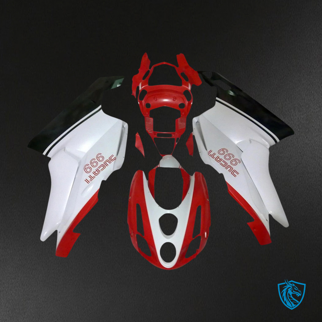 Ducati 999 749 (2003 2004) - Fairing Kit - Red & White Style 6 - ABS Bodywork
