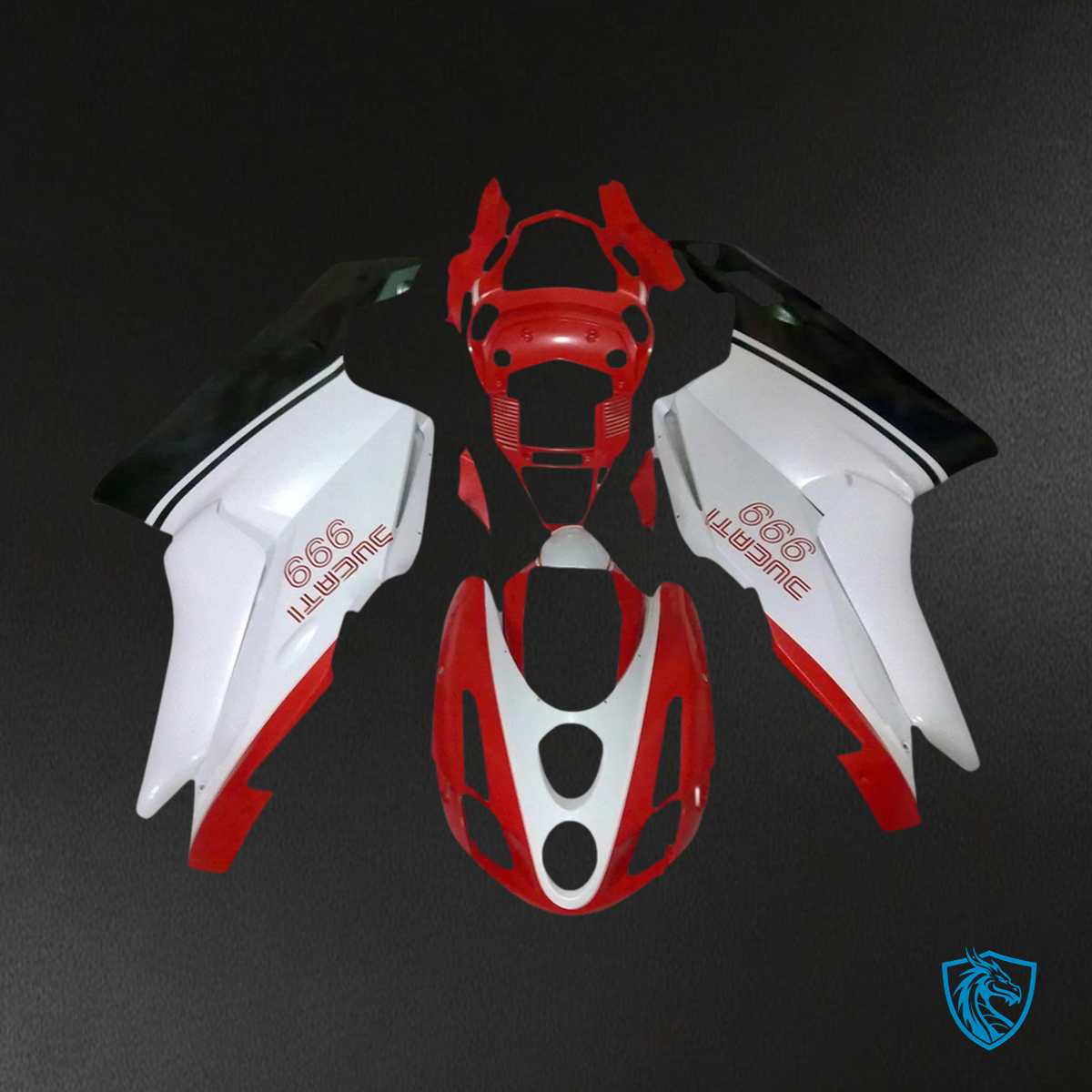 Ducati 999 749 (2003 2004) - Fairing Kit - Red & White Style 6 - ABS Bodywork