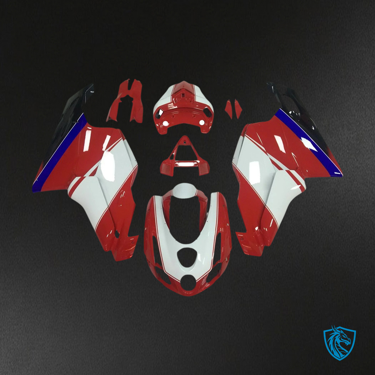 Ducati 999 749 (2003-2004) - Fairing Kit - Red & White Style 7 - ABS Bodywork