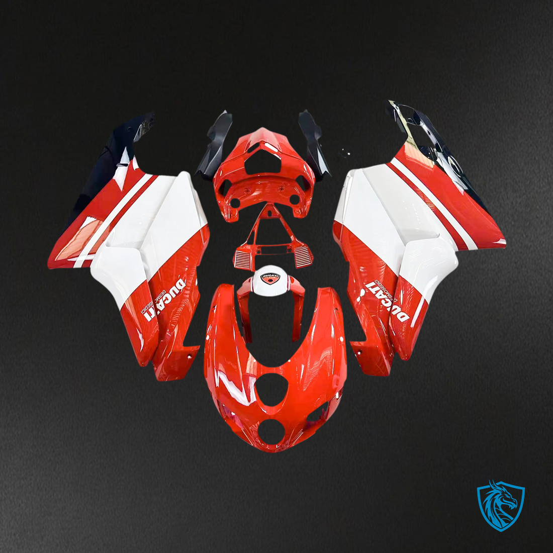 Ducati 999 749 (2003-2004) - Fairing Kit - Red & White Style 8 - ABS Bodywork