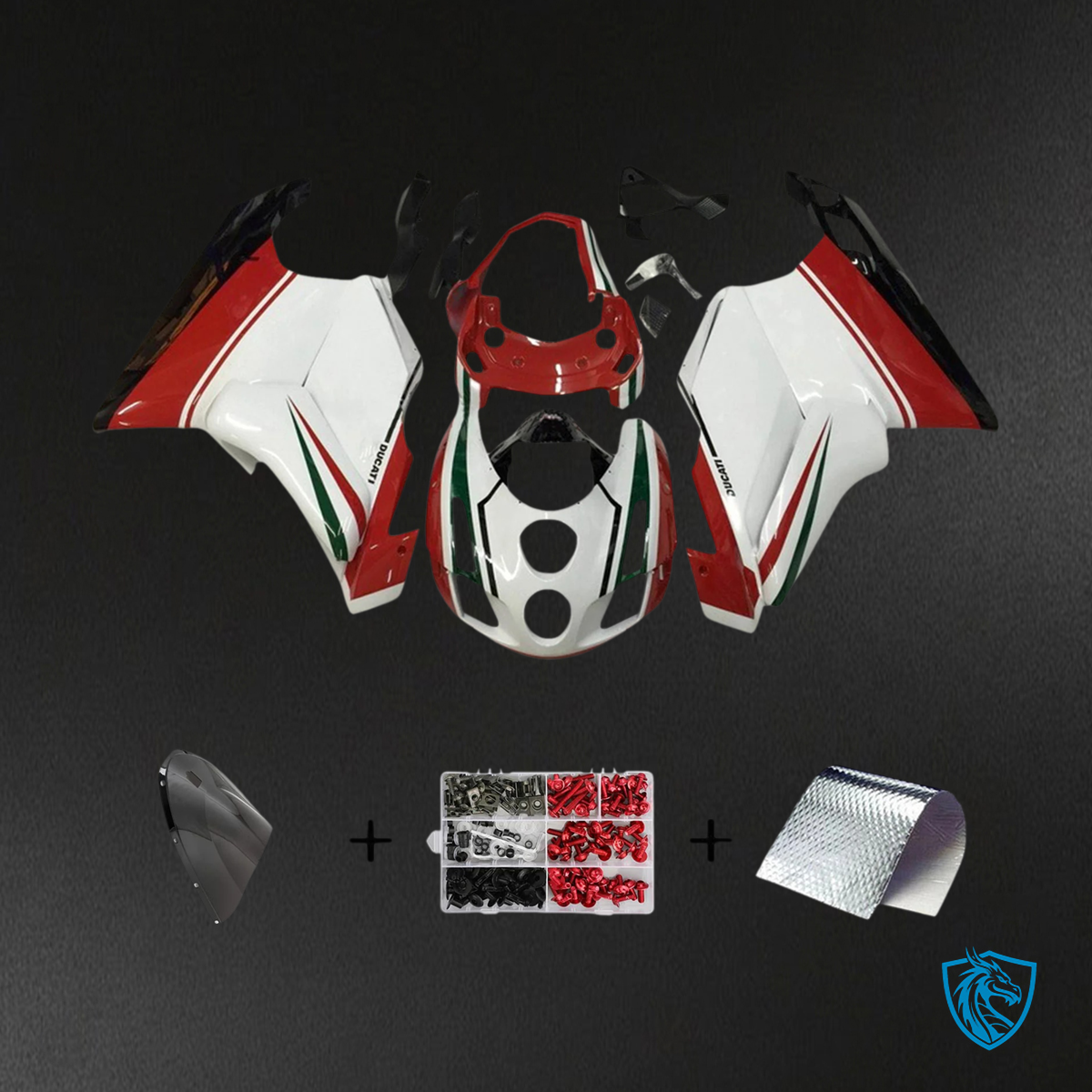 Ducati 999 749 (2003-2004) - Fairing Kit - Red & White Style 9 - ABS Bodywork