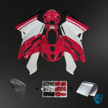 Ducati 999 749 (2005-2006) - Fairing Kit - Red & White Style 1 - ABS Bodywork