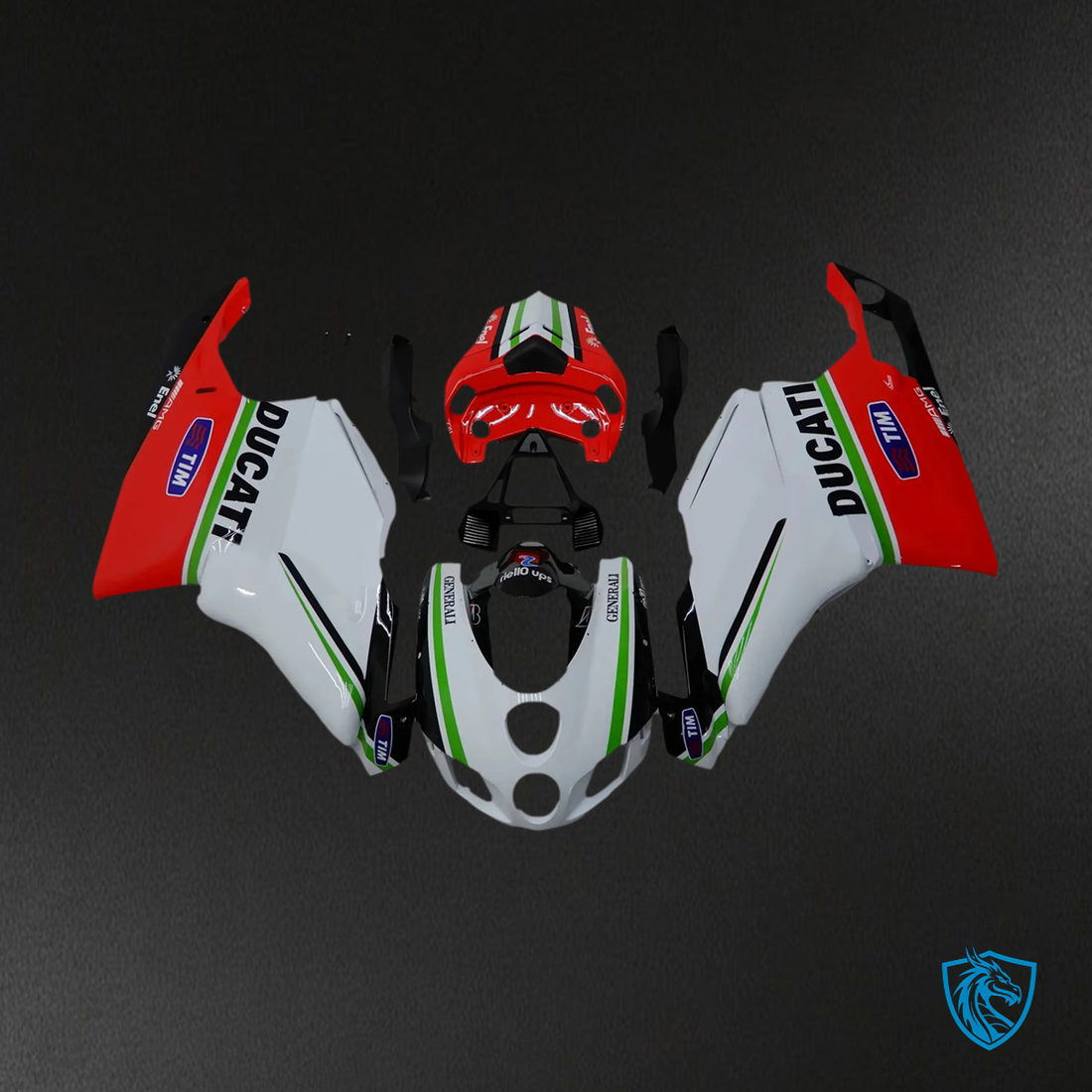 Ducati 999 749 (2005-2006) - Fairing Kit - Red & White Style 2 - ABS Bodywork