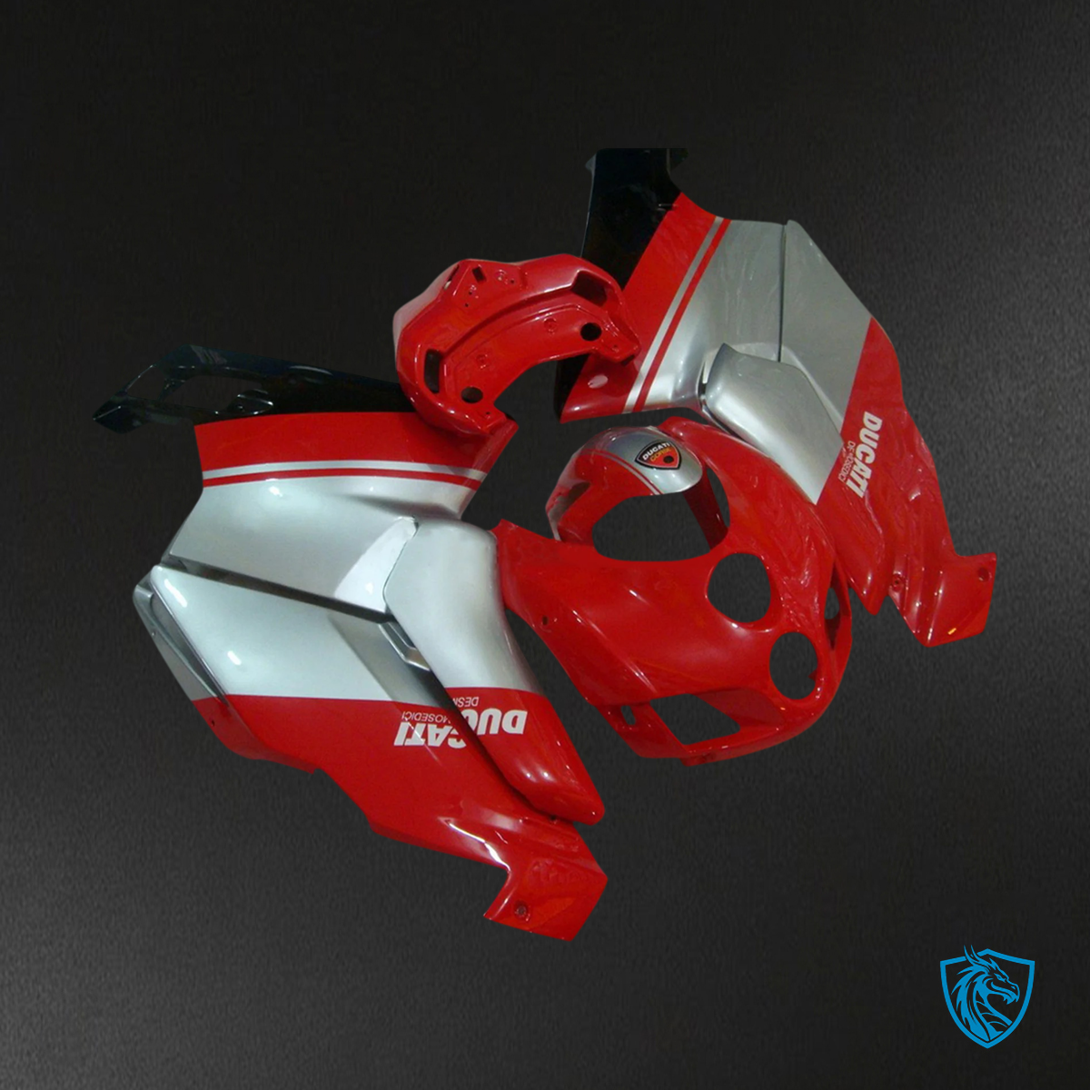 Ducati 999 749 (2005-2006) - Fairing Kit - Red and Silver - ABS Bodywork