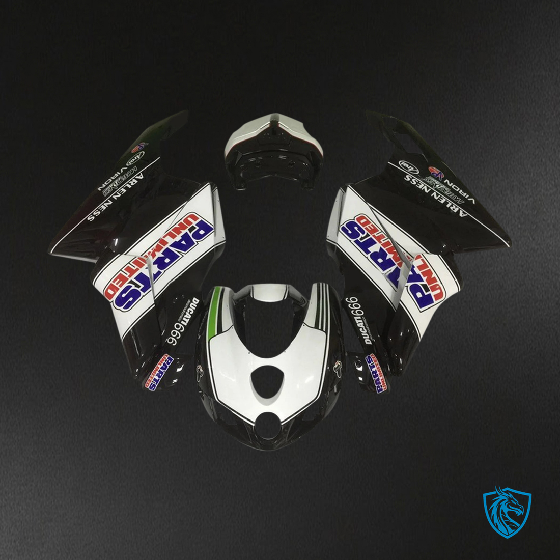 Ducati 999 749 (2005-2006) - Fairing Kit - White and Black - ABS Bodywork
