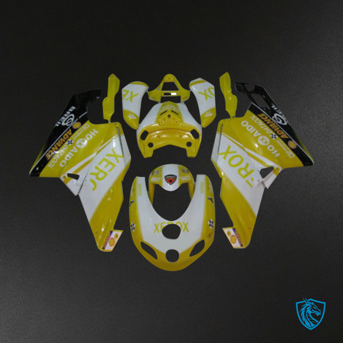 Ducati 999 749 (2005-2006) - Fairing Kit - Yellow and White Branded - ABS Bodywork