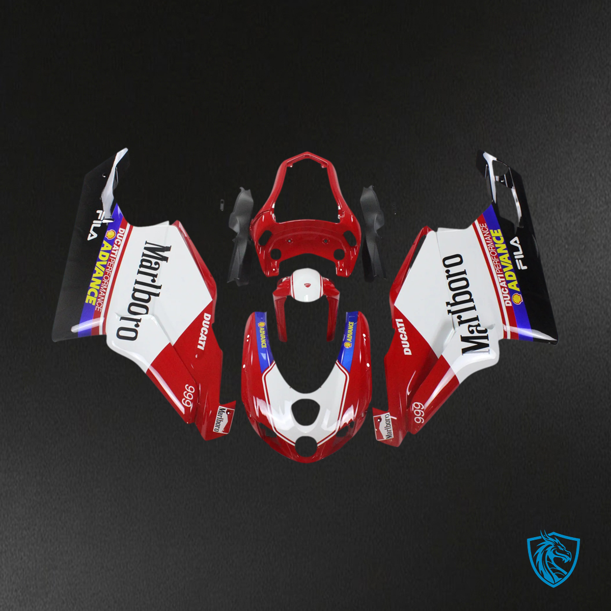 Ducati 999 749 (2005-2006) - Fairing Kit - White & Red - ABS Bodywork