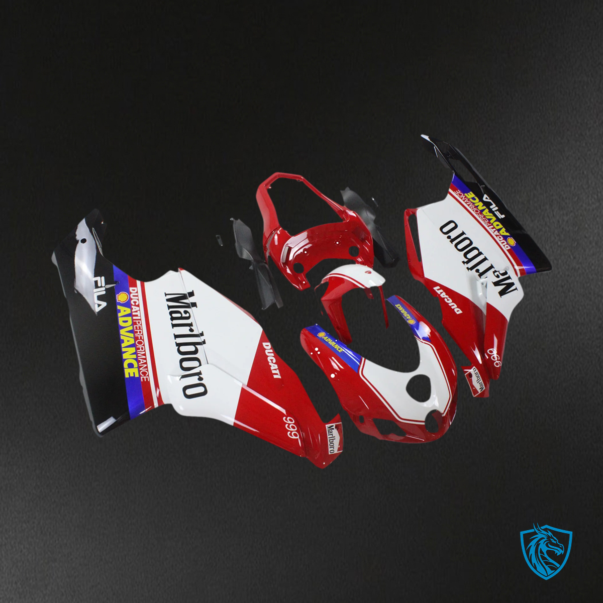 Ducati 999 749 (2005-2006) - Fairing Kit - White & Red - ABS Bodywork