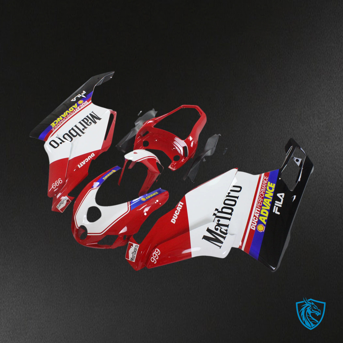 Ducati 999 749 (2005-2006) - Fairing Kit - White & Red - ABS Bodywork