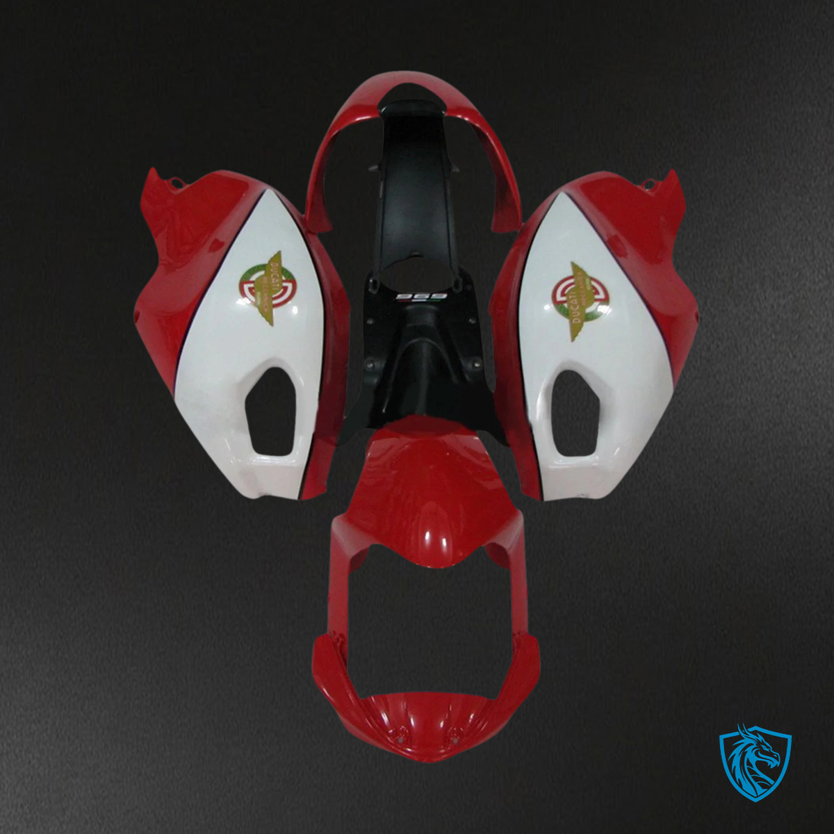 Ducati All Years Monster 696 796 1100 - Fairing Kit - Red & White Style 1 - ABS Bodywork