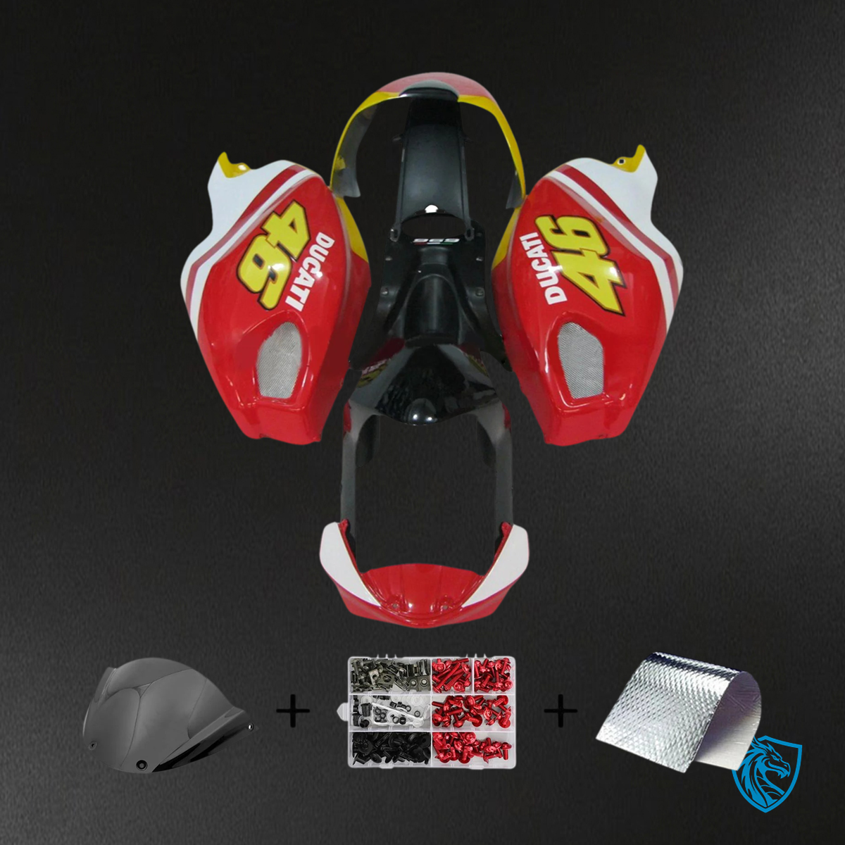 Ducati All Years Monster 696 796 1100 S EVO - Fairing Kit - Red & White Style 3 - ABS Bodywork