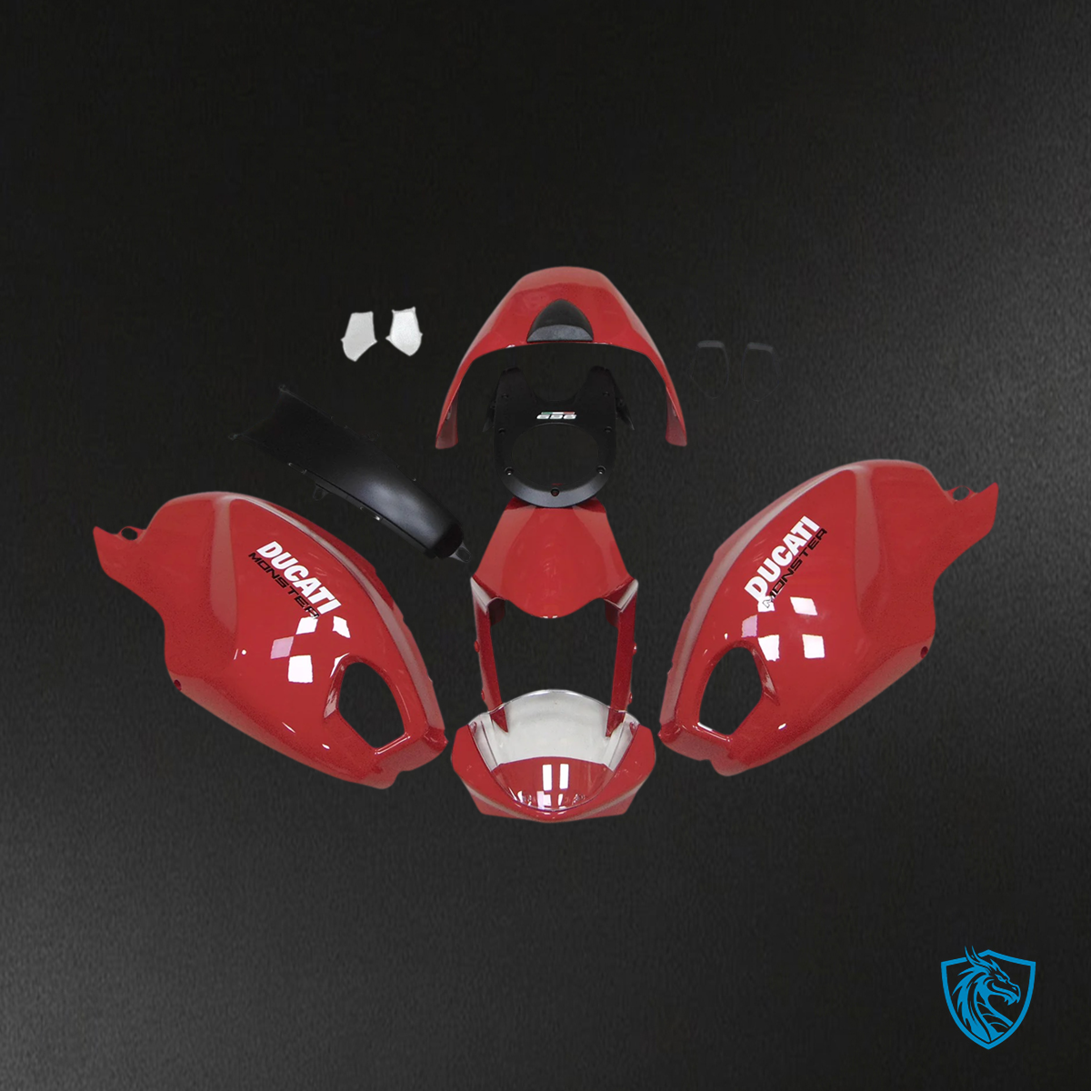 Ducati All Years Monster 696 796 1100 - Fairing Kit - Complete Red - ABS Bodywork