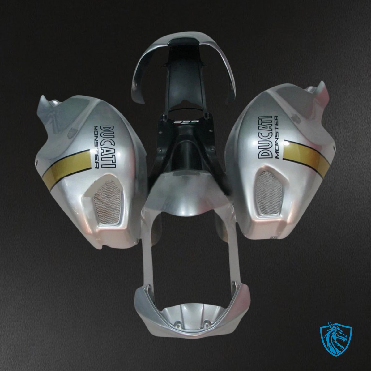 Ducati All years Monster 696 796 1100 S EVO - Fairing Kit - Silver with Grey - ABS Bodywork